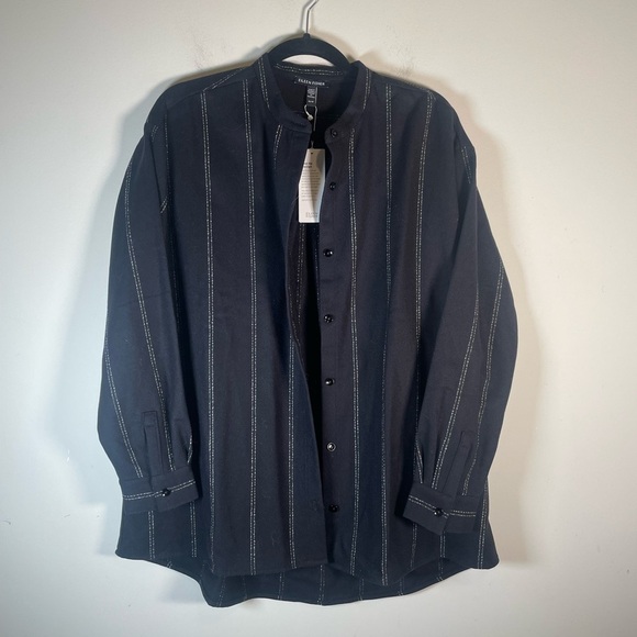 Black Striped Button-Up Shirt - Picture 5 of 14